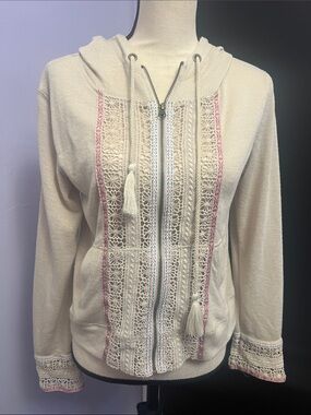 American Rag Cie Cream Knit Hooded Cardigan